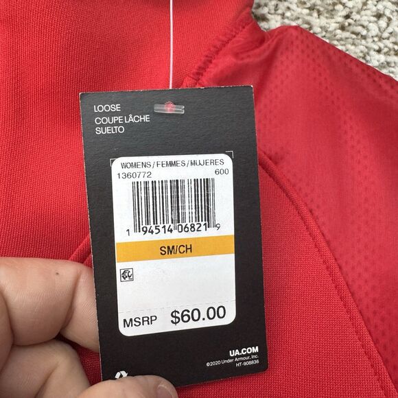 Under Armour Command Sweatshirt Womens Small Red 1/4 Zip Pullover Cowl Neck New - Picture 6 of 14
